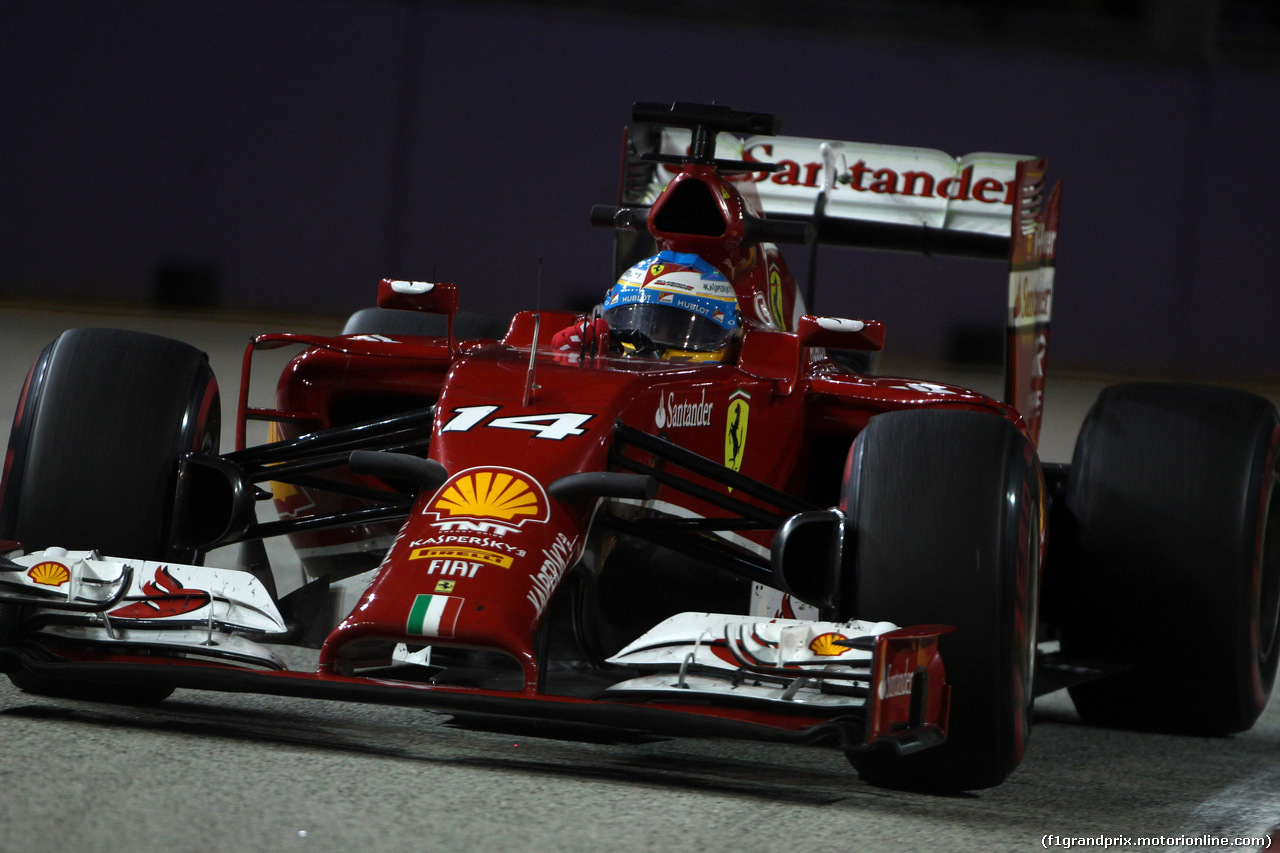 GP SINGAPORE, 19.09.2014- Prove Libere 2, Fernando Alonso (ESP) Ferrari F14-T