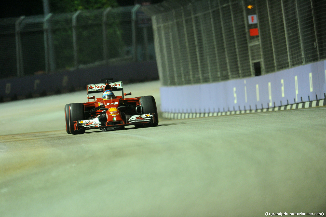 GP SINGAPORE, 19.09.2014- Prove Libere 2, Fernando Alonso (ESP) Ferrari F14-T