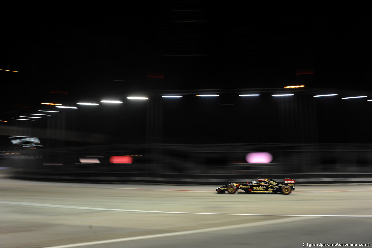 GP SINGAPORE, 19.09.2014- Prove Libere 2, Romain Grosjean (FRA) Lotus F1 Team E22