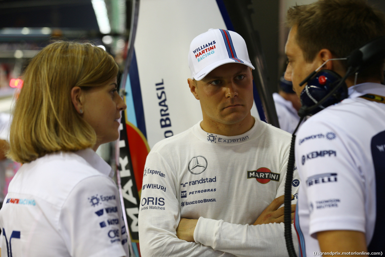 GP SINGAPORE, 19.09.2014- Prove Libere 2, Susie Wolff (GBR) Williams Development Driver  e Valtteri Bottas (FIN) Williams F1 Team FW36