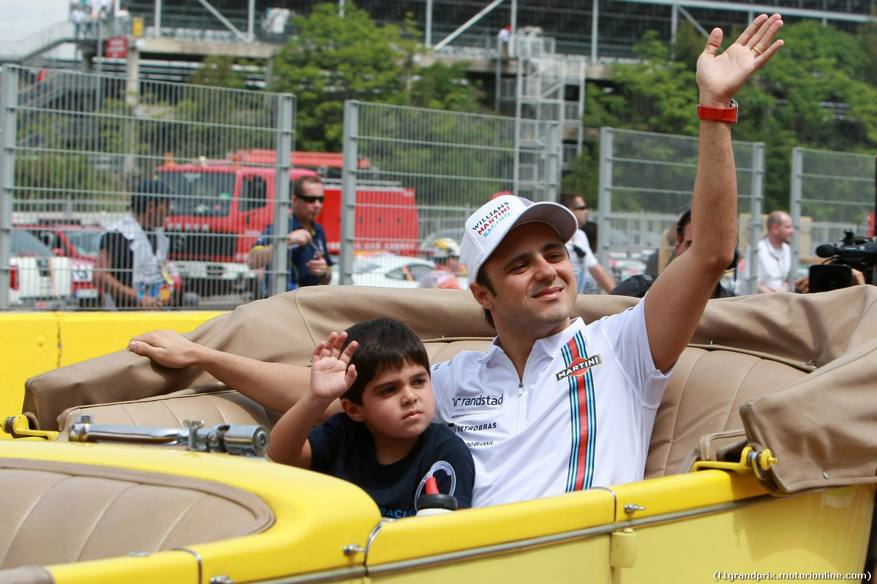 GP SPAGNA, 11.05.2014- Felipe Massa (BRA) Williams F1 Team FW36 e his son Felipinho