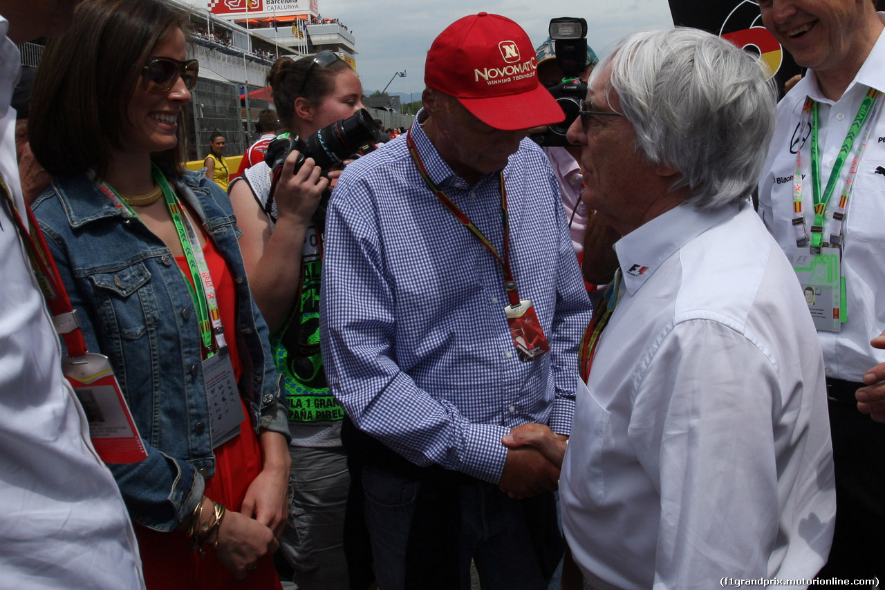 GP SPAGNA, 11.05.2014- Nikki Lauda (AU), Mercedes e Bernie Ecclestone (GBR), President e CEO of FOM