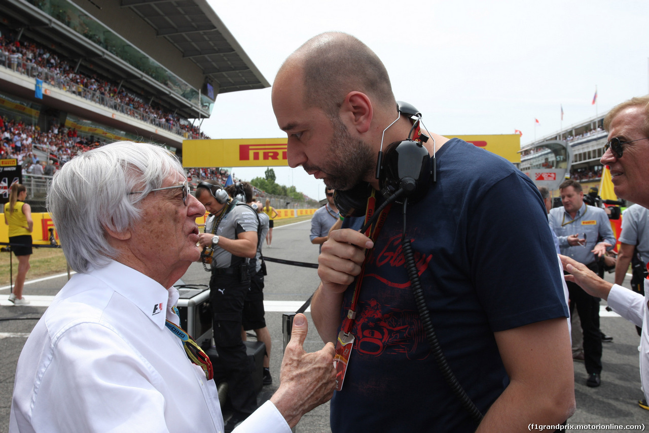 GP SPAGNA, 11.05.2014- Bernie Ecclestone (GBR), President e CEO of FOM e Gerard Lopez (FRA) Lotus F1 Team Principal