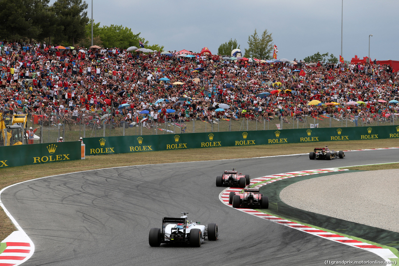 GP SPAGNA, 11.05.2014-  Gara, Fernando Alonso (ESP) Ferrari F14-T e Kimi Raikkonen (FIN) Ferrari F14-T