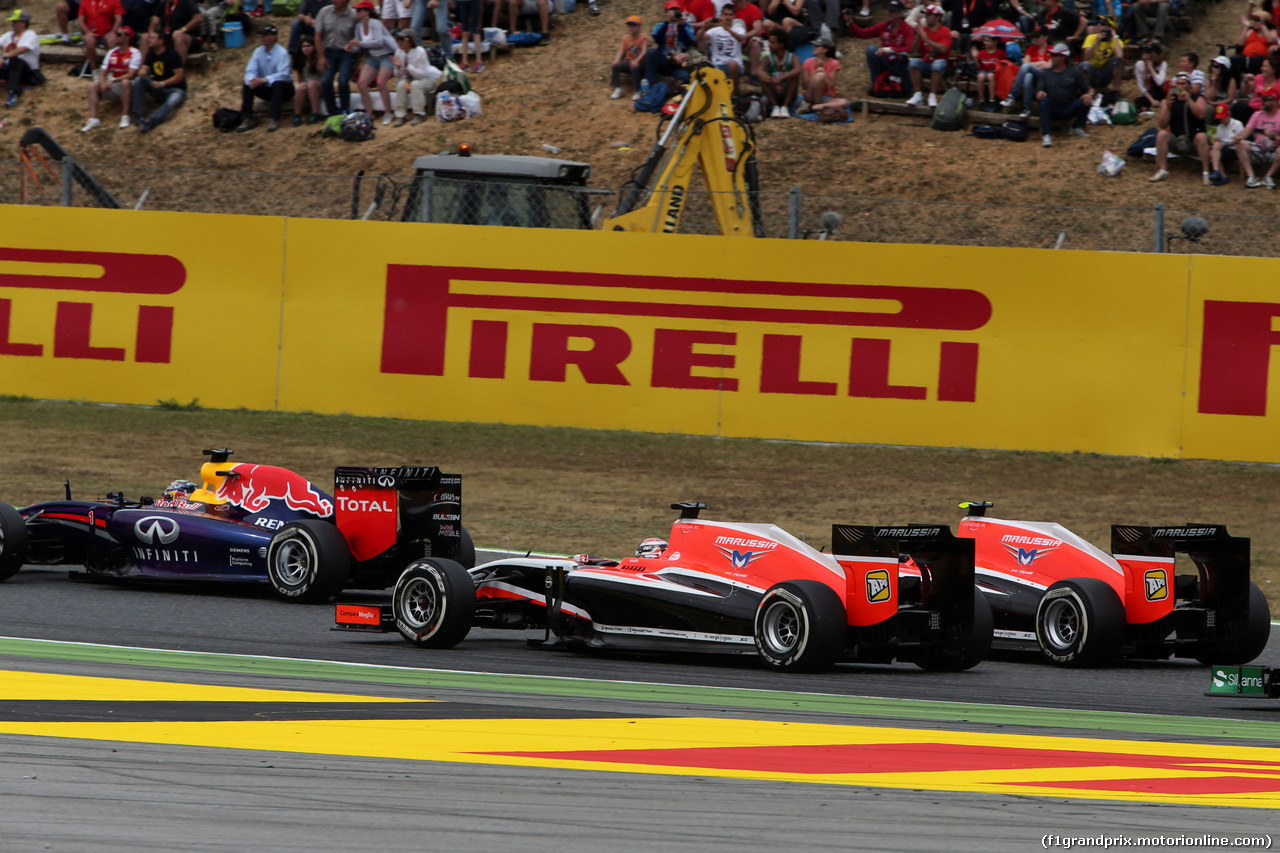 GP SPAGNA, 11.05.2014-  Gara, Jules Bianchi (FRA) Marussia F1 Team MR03 e Max Chilton (GBR), Marussia F1 Team MR03