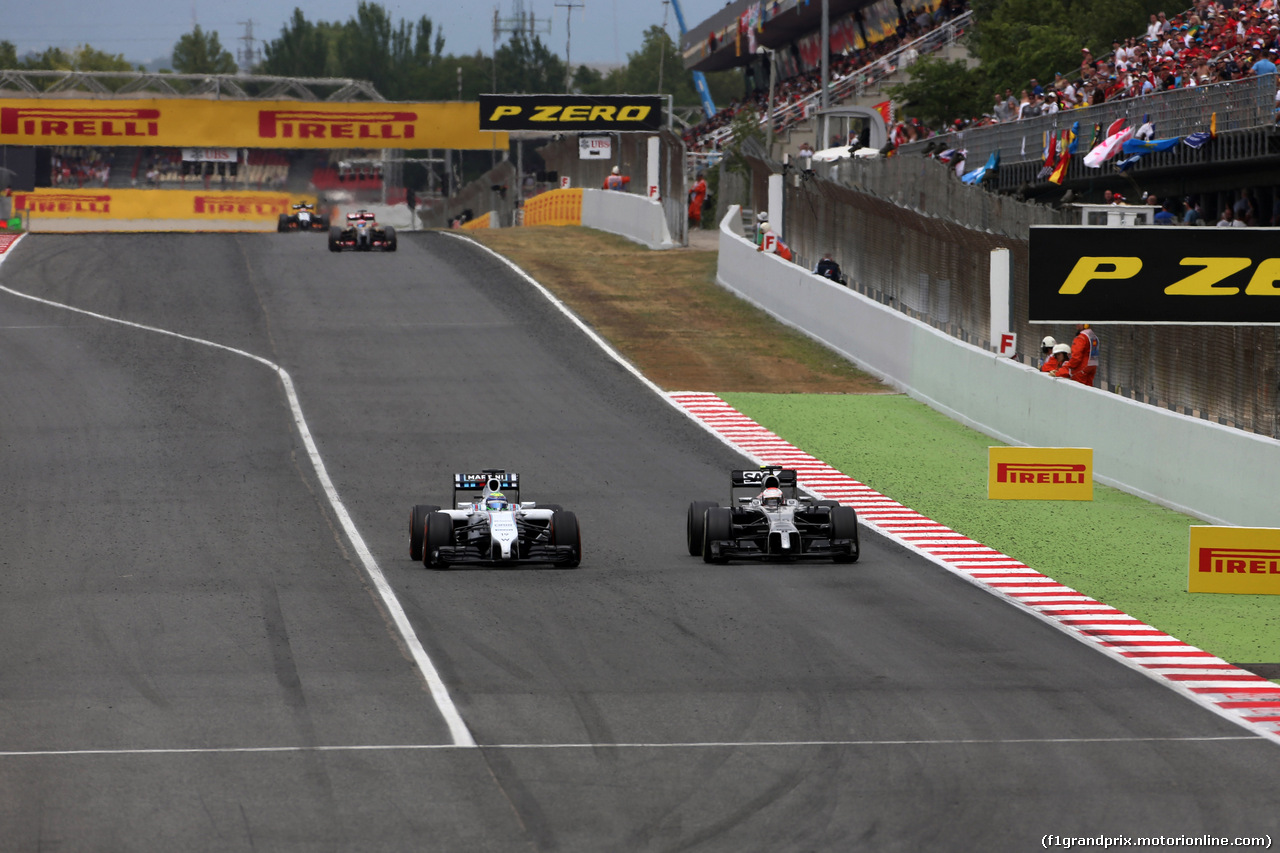 GP SPAGNA, 11.05.2014-  Gara, Felipe Massa (BRA) Williams F1 Team FW36 e Kevin Magnussen (DEN) McLaren Mercedes MP4-29