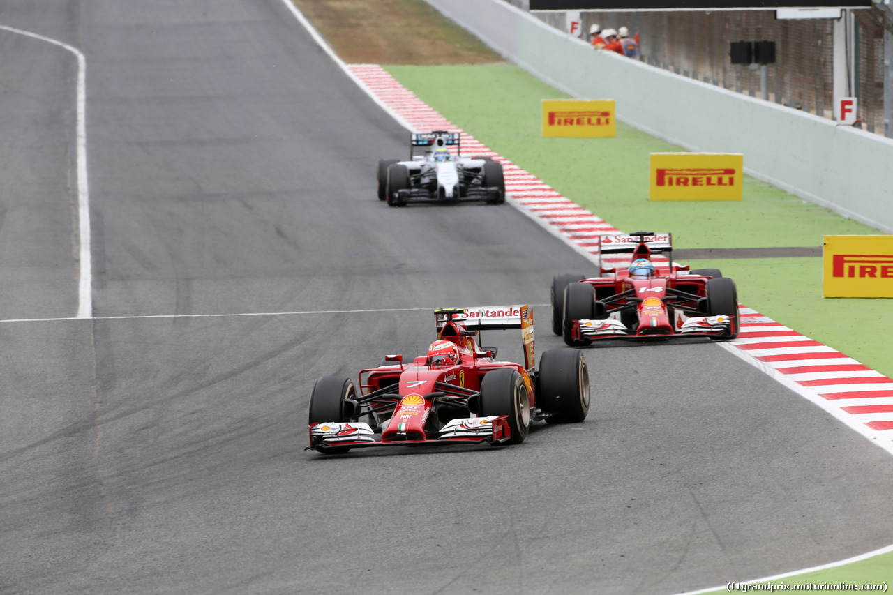 GP SPAGNA, 11.05.2014-  Gara, Kimi Raikkonen (FIN) Ferrari F14-T e Fernando Alonso (ESP) Ferrari F14-T