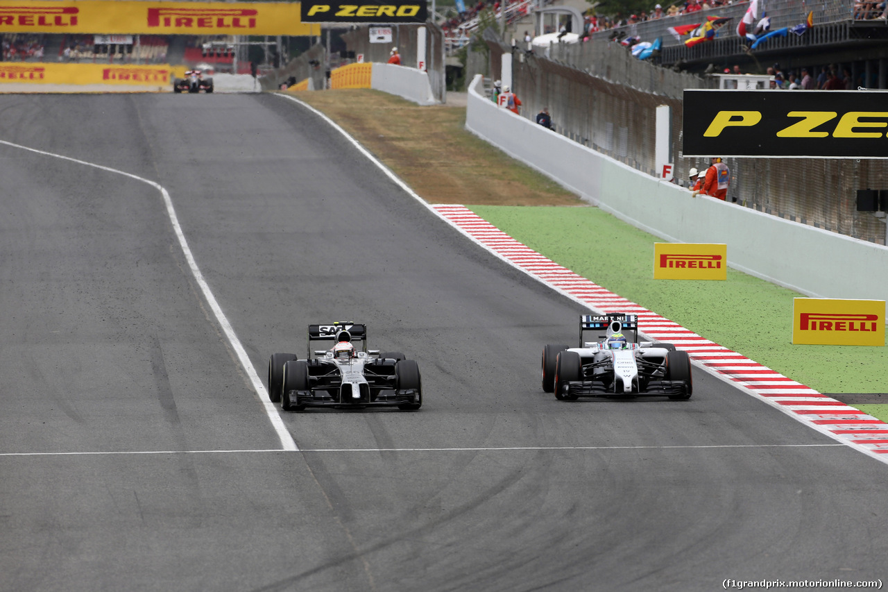 GP SPAGNA, 11.05.2014-  Gara, Kevin Magnussen (DEN) McLaren Mercedes MP4-29 e Felipe Massa (BRA) Williams F1 Team FW36