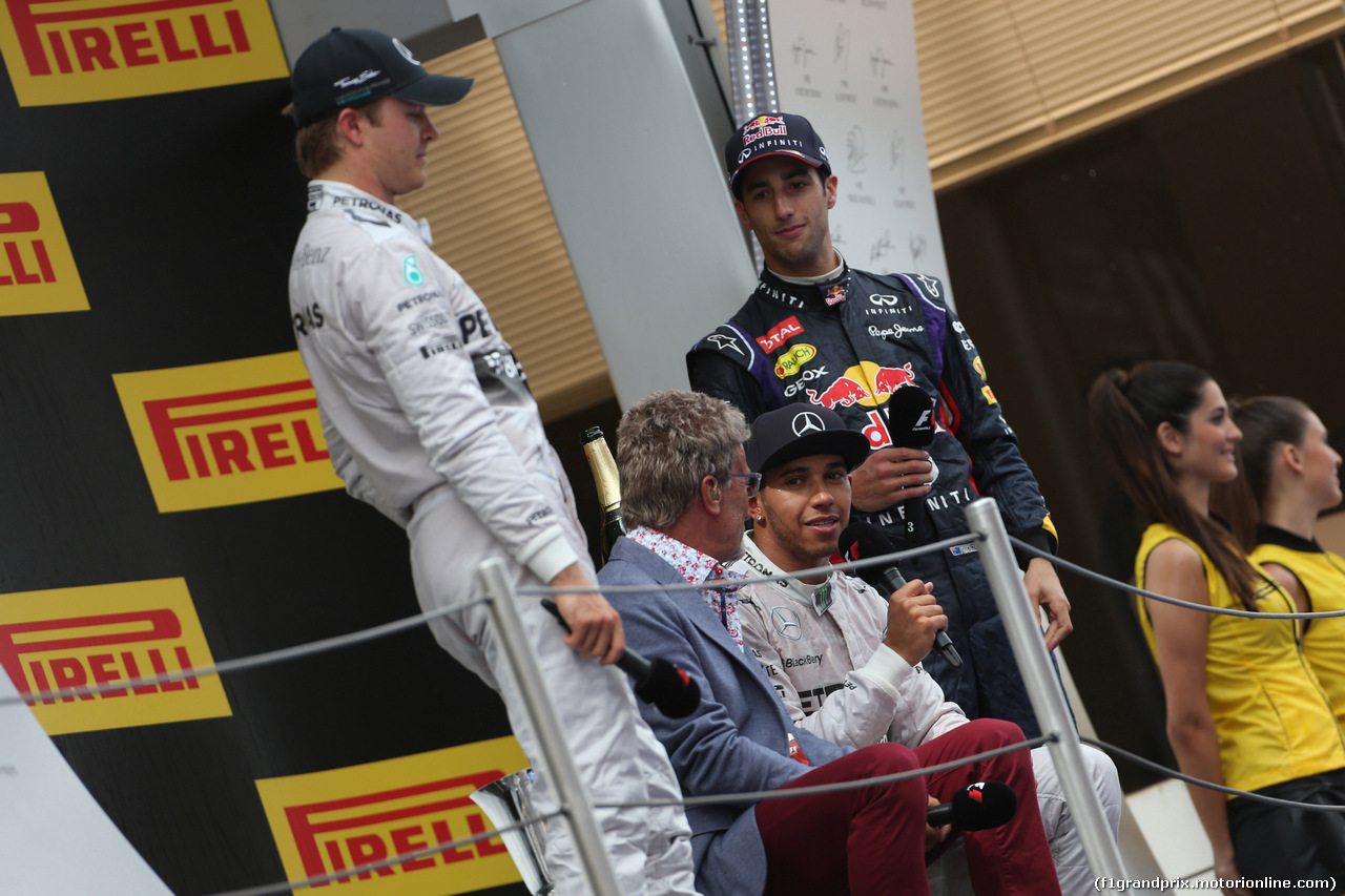 GP SPAGNA, 11.05.2014-  Gara, Lewis Hamilton (GBR) Mercedes AMG F1 W05 e Eddie Jordan