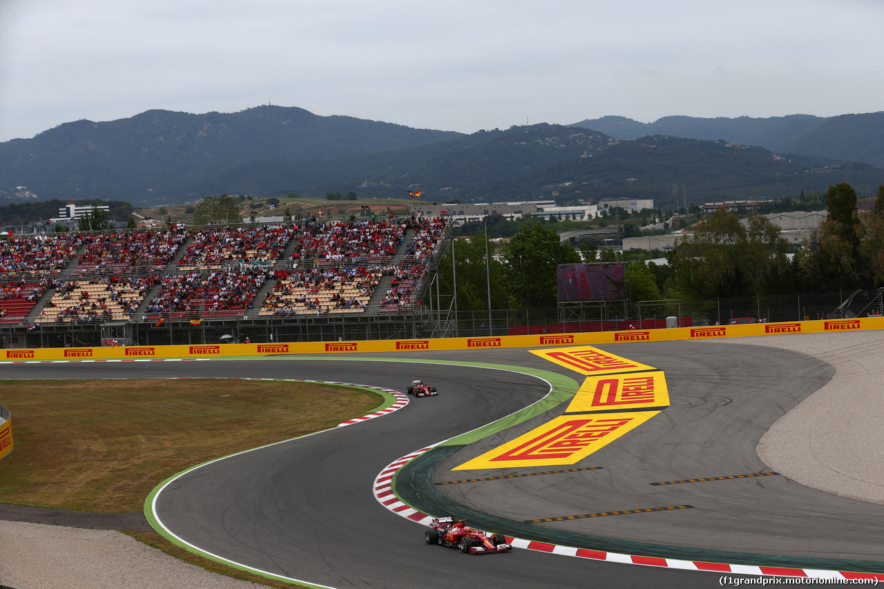 GP SPAGNA, 11.05.2014-  Gara, Kimi Raikkonen (FIN) Ferrari F14-T davanti a Fernando Alonso (ESP) Ferrari F14-T