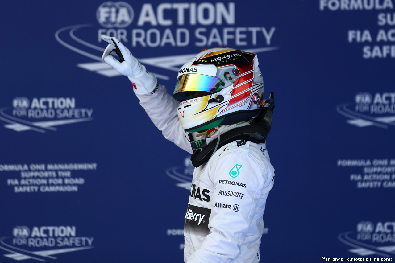 GP SPAGNA, 10.05.2014- Qualifiche, Lewis Hamilton (GBR) Mercedes AMG F1 W05 pole position