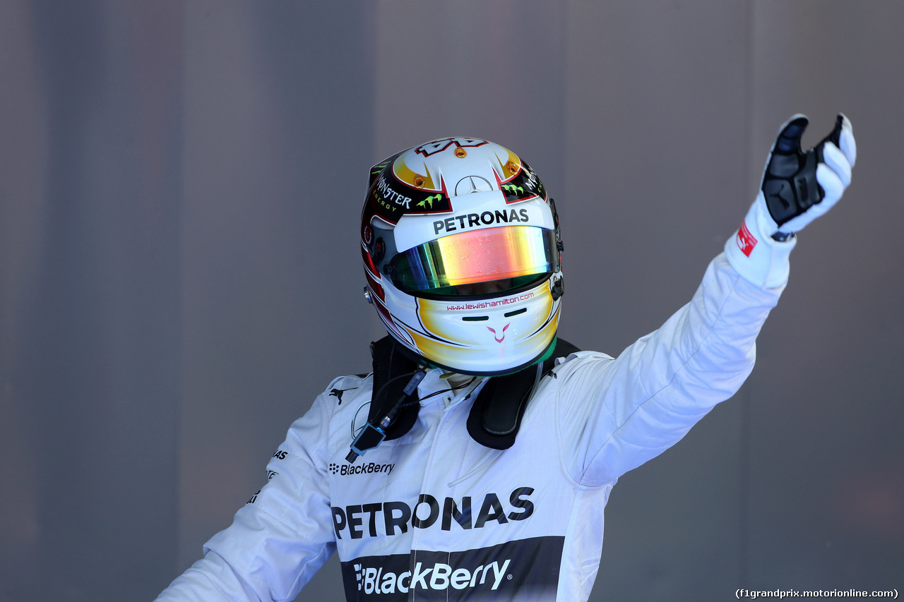 GP SPAGNA, 10.05.2014- Qualifiche, Lewis Hamilton (GBR) Mercedes AMG F1 W05 pole position