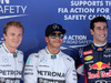 GP SPAGNA, 10.05.2014- Qualifiche, secondo Nico Rosberg (GER) Mercedes AMG F1 W05, Lewis Hamilton (GBR) Mercedes AMG F1 W05 pole position e terzo Daniel Ricciardo (AUS) Red Bull Racing RB10