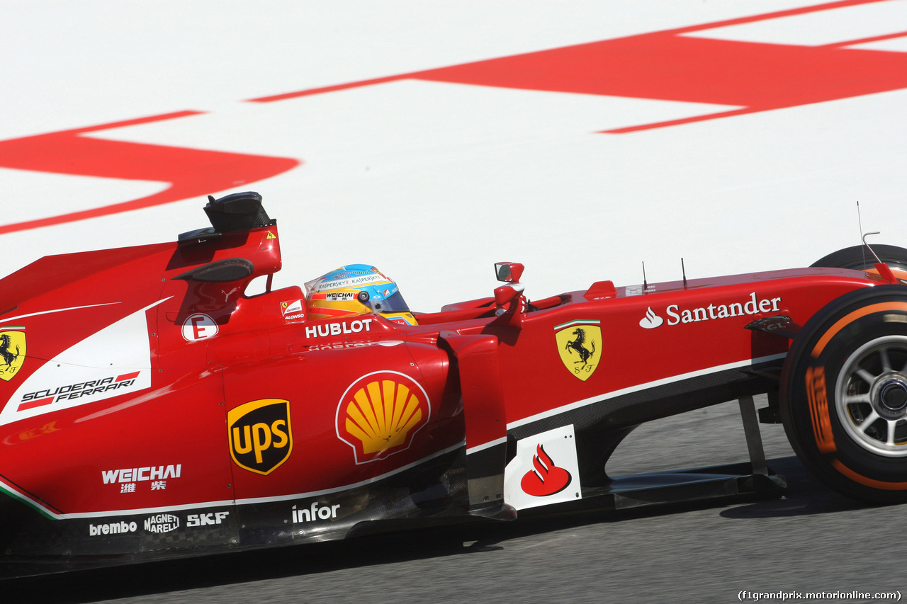 GP SPAGNA, 09.05.2014- Prove Libere 1, Fernando Alonso (ESP) Ferrari F14-T