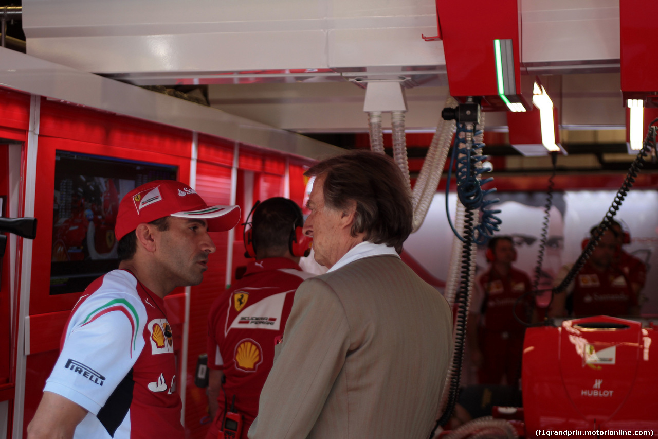 GP SPAGNA, 09.05.2014- Prove Libere 2, Marc Gene (ESP), Test Driver Ferrari e Luca Cordero di Montezemolo (ITA), President Ferrari