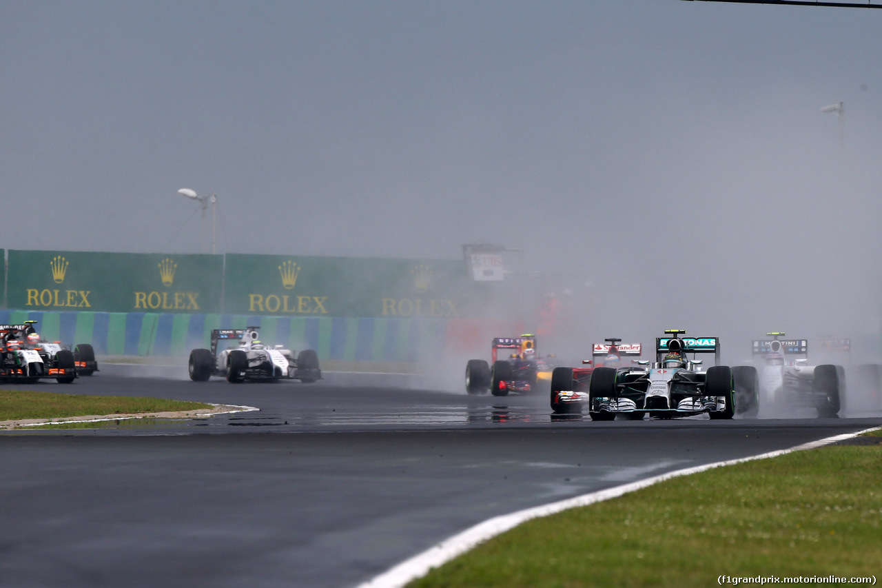 GP UNGHERIA, 27.07.2014- Gara, Start of the race, Nico Rosberg (GER) Mercedes AMG F1 W05
