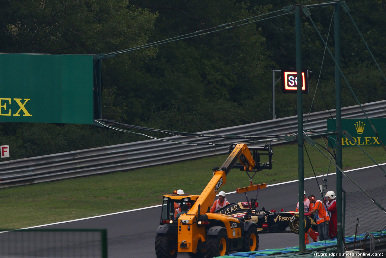 GP UNGHERIA, 27.07.2014- Gara, Romain Grosjean (FRA) Lotus F1 Team E22 crashed