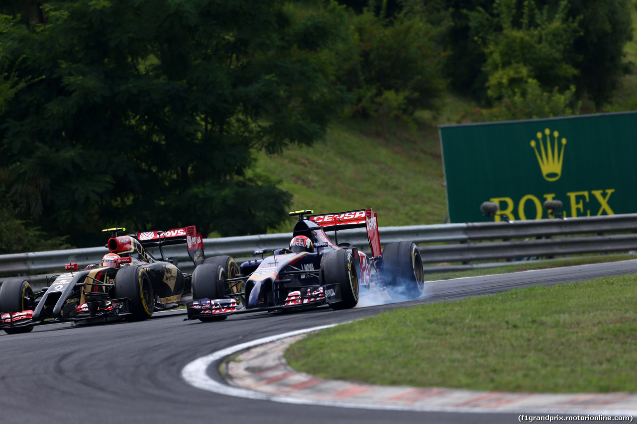 GP UNGHERIA, 27.07.2014- Gara, Pastor Maldonado (VEN) Lotus F1 Team E22 e Daniil Kvyat (RUS) Scuderia Toro Rosso STR9