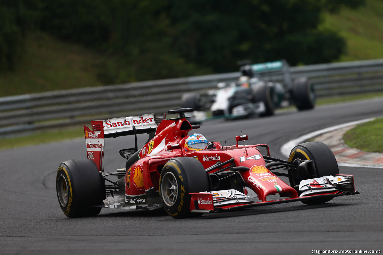 GP UNGHERIA, 27.07.2014- Gara, Fernando Alonso (ESP) Ferrari F14-T