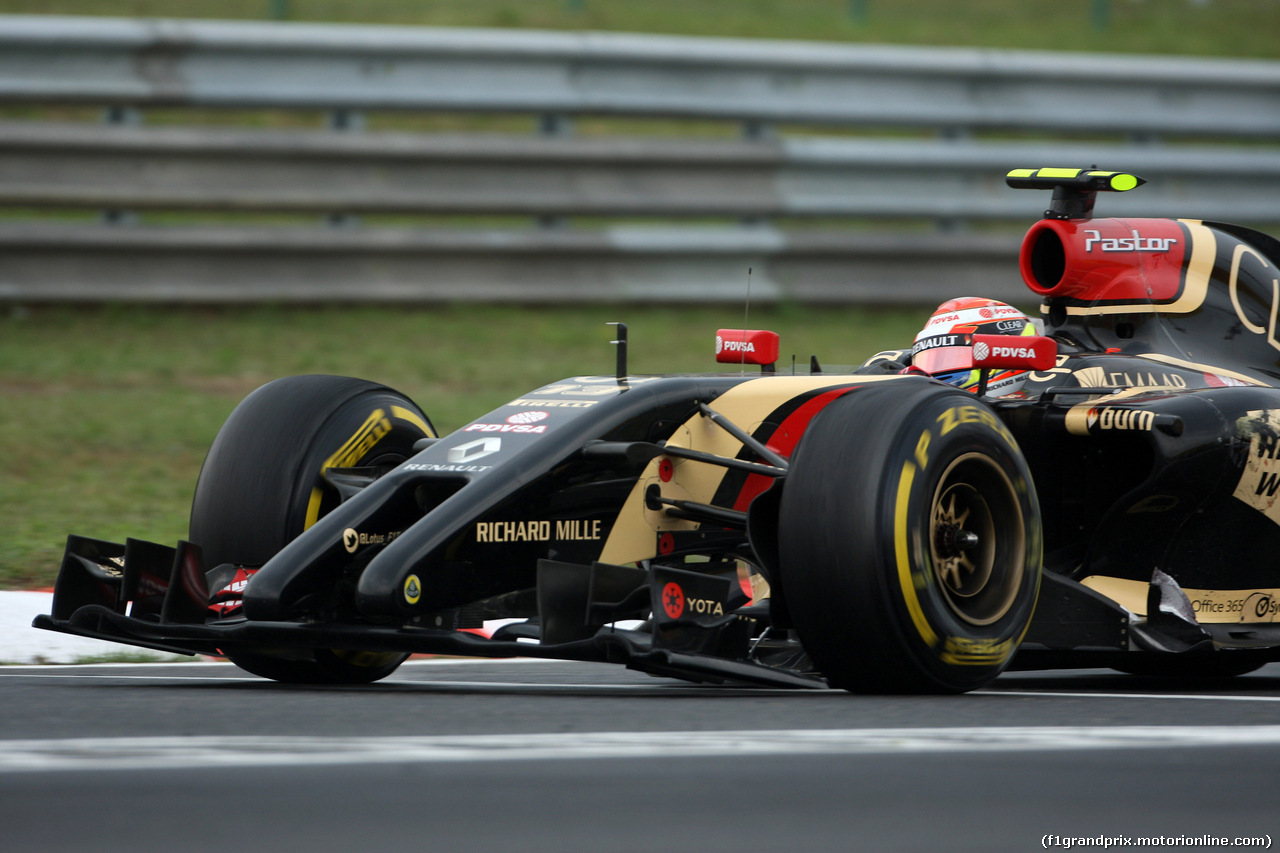 GP UNGHERIA, 27.07.2014- Gara, Pastor Maldonado (VEN) Lotus F1 Team E22, crashed