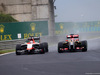 GP UNGHERIA, 27.07.2014- Gara, Jules Bianchi (FRA) Marussia F1 Team MR03 e Romain Grosjean (FRA) Lotus F1 Team E22