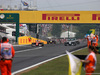 GP UNGHERIA, 27.07.2014- Gara, The end of the race, Fernando Alonso (ESP) Ferrari F14-T e Lewis Hamilton (GBR) Mercedes AMG F1 W05