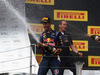 GP UNGHERIA, 27.07.2014- Gara, Daniel Ricciardo (AUS) Red Bull Racing RB10, vincitore, secondo Fernando Alonso (ESP) Ferrari F14-T e terzo Lewis Hamilton (GBR) Mercedes AMG F1 W05