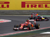 GP UNGHERIA, 27.07.2014- Gara, Kimi Raikkonen (FIN) Ferrari F14-T davanti a Sebastian Vettel (GER) Red Bull Racing RB10