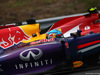 GP UNGHERIA, 27.07.2014- Gara, Sebastian Vettel (GER) Red Bull Racing RB10 e Kimi Raikkonen (FIN) Ferrari F14-T