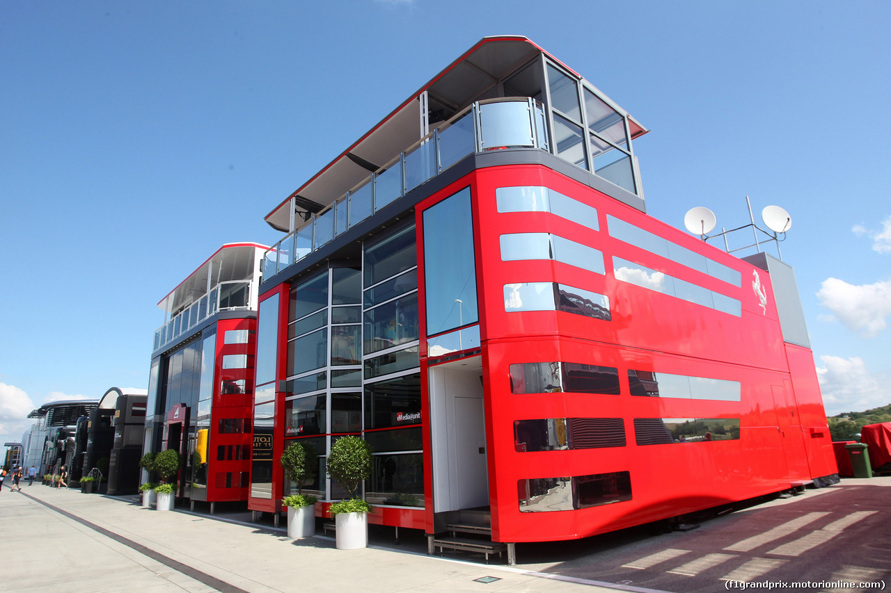 GP UNGHERIA, 24.07.2014- Motorhome Ferrari