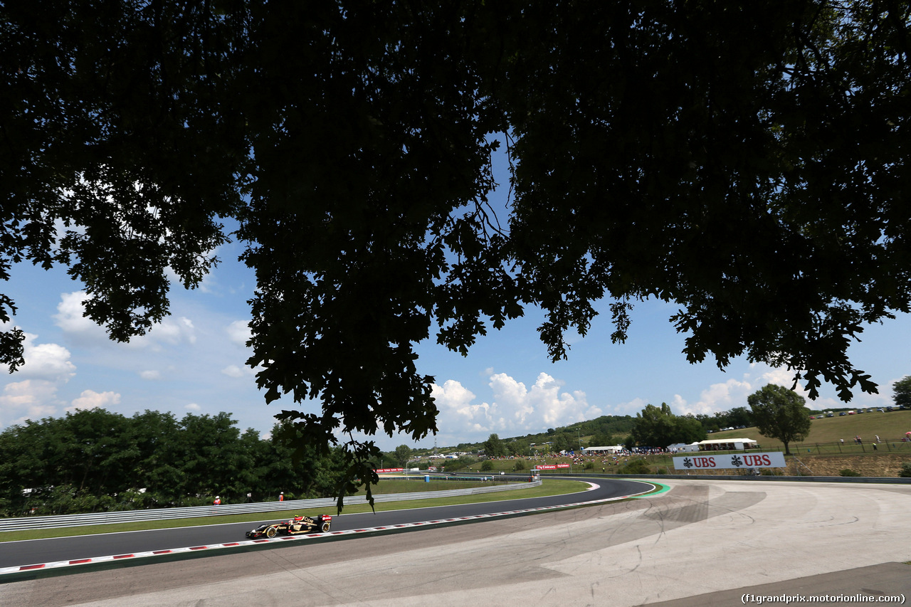 GP UNGHERIA, 26.07.2014- Prove Libere 3, Pastor Maldonado (VEN) Lotus F1 Team E22