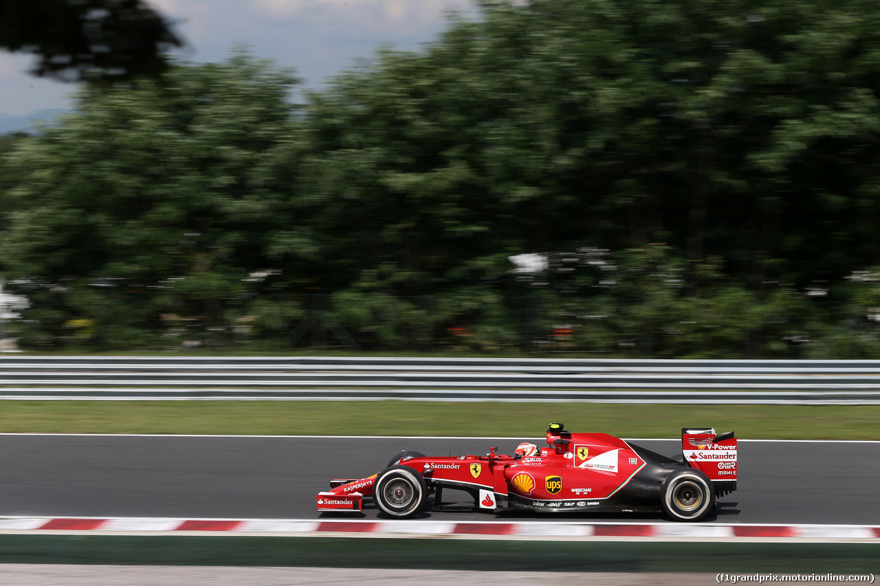 GP UNGHERIA, 26.07.2014- Prove Libere 3, Kimi Raikkonen (FIN) Ferrari F14-T