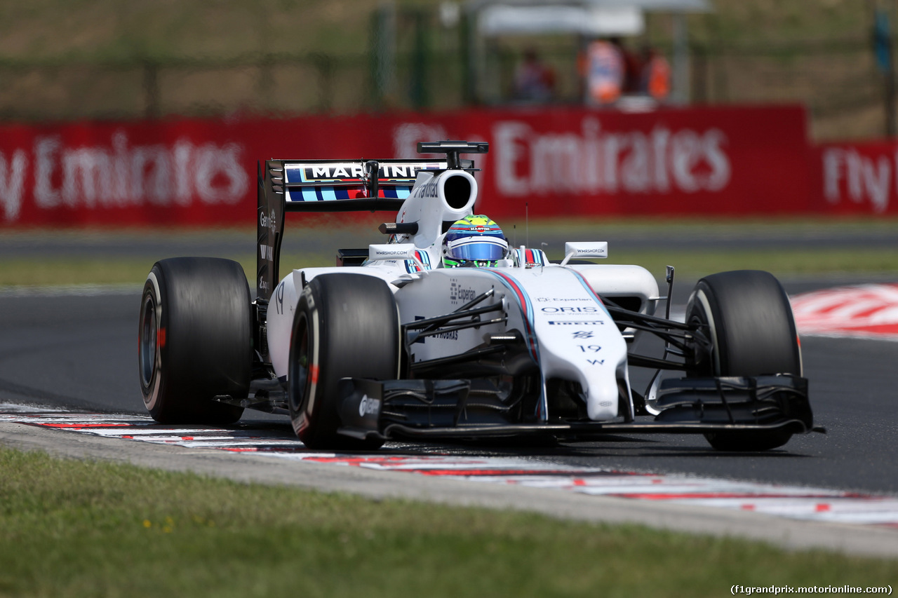 GP UNGHERIA, 26.07.2014- Prove Libere 3, Felipe Massa (BRA) Williams F1 Team FW36