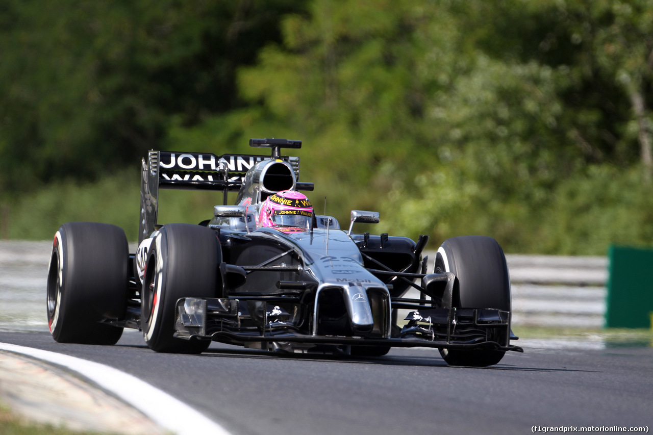 GP UNGHERIA, 25.07.2014- Prove Libere 1, Jenson Button (GBR) McLaren Mercedes MP4-29