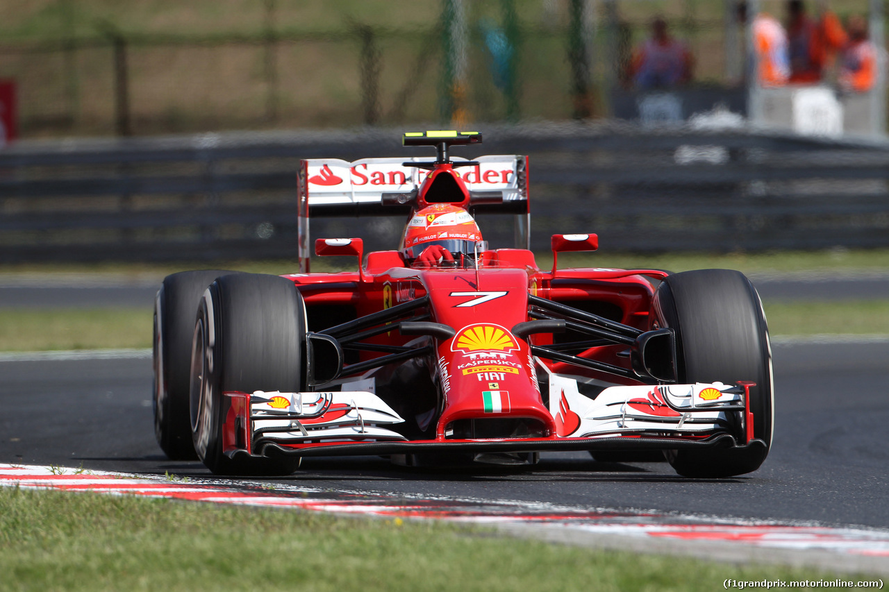GP UNGHERIA, 25.07.2014- Prove Libere 1, Kimi Raikkonen (FIN) Ferrari F14-T