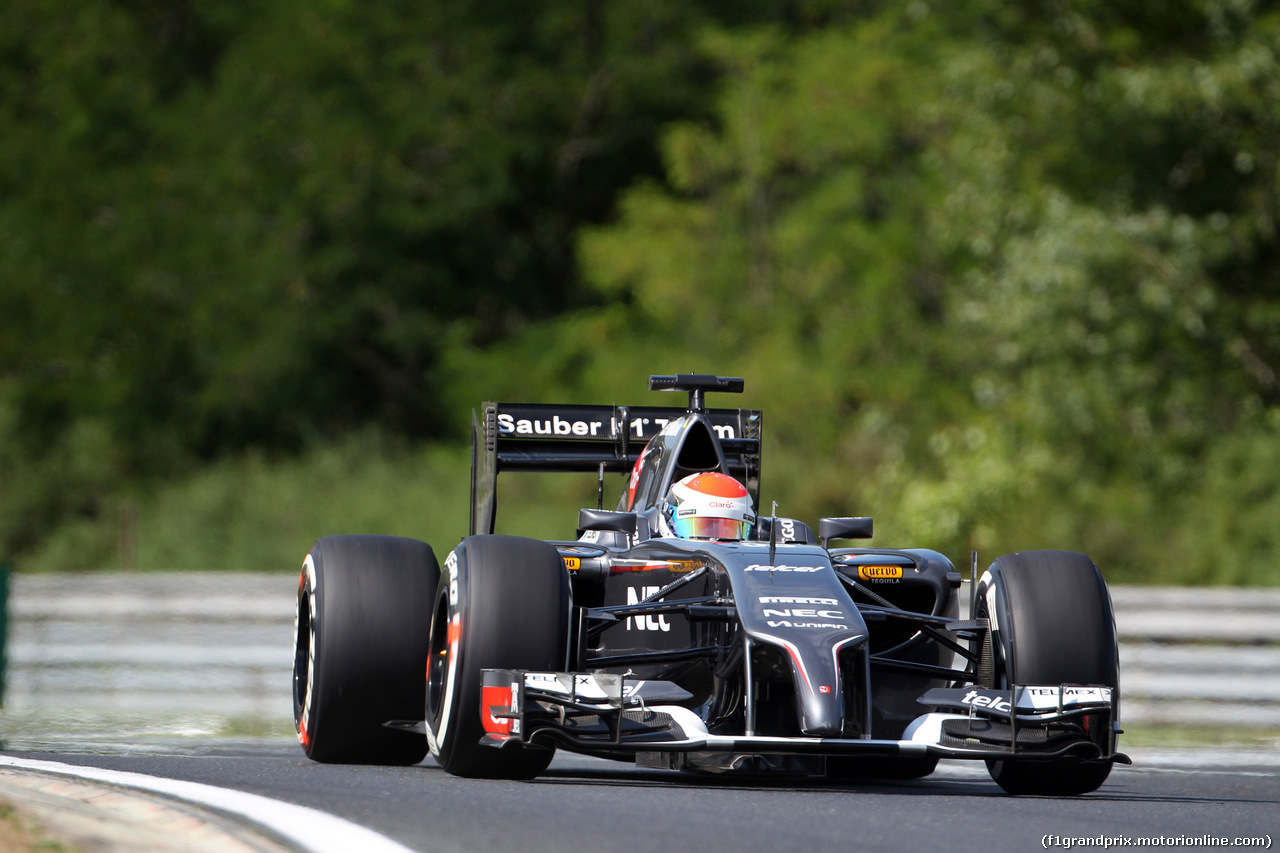 GP UNGHERIA, 25.07.2014- Prove Libere 1, Adrian Sutil (GER) Sauber F1 Team C33