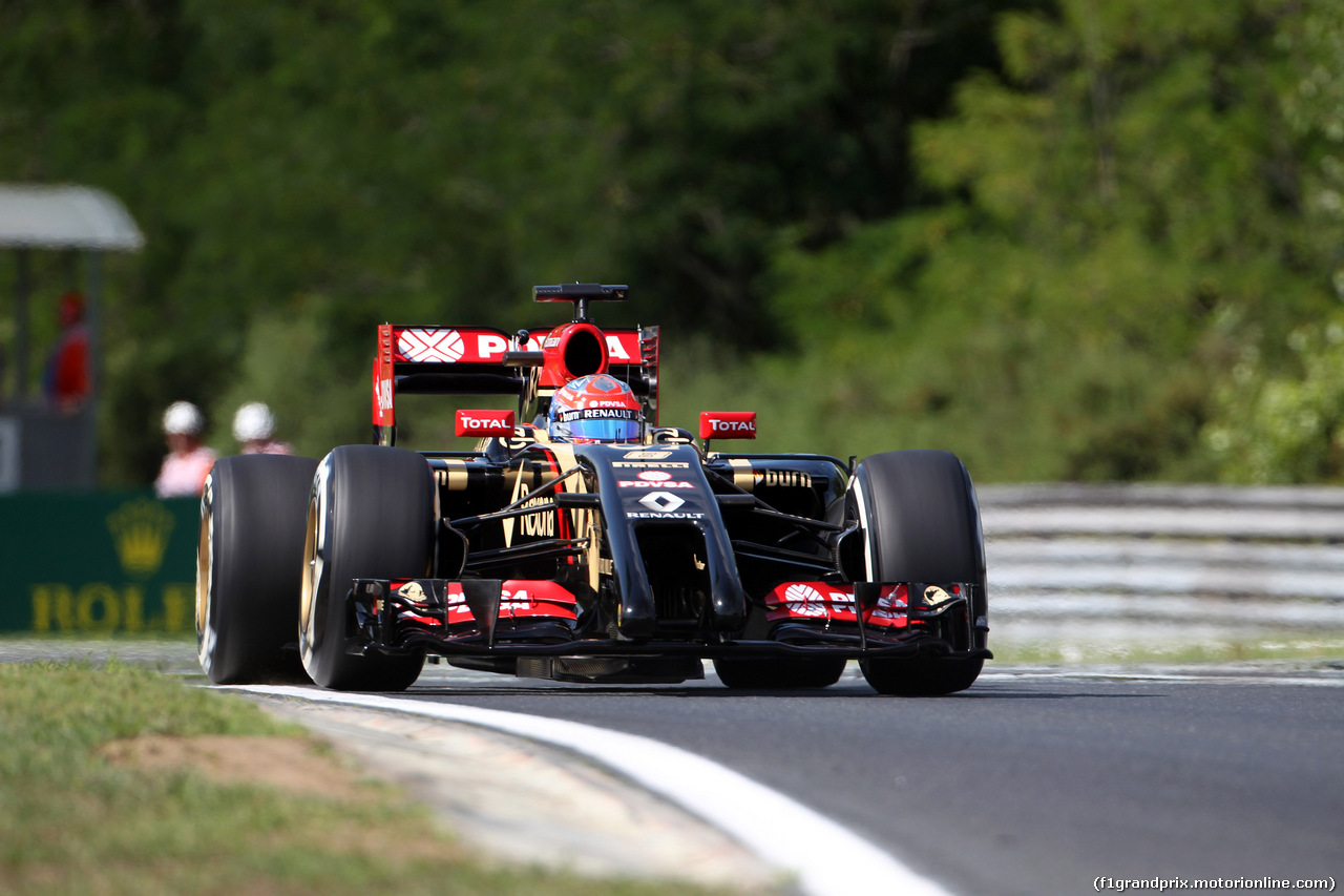GP UNGHERIA, 25.07.2014- Prove Libere 1, Romain Grosjean (FRA) Lotus F1 Team E22