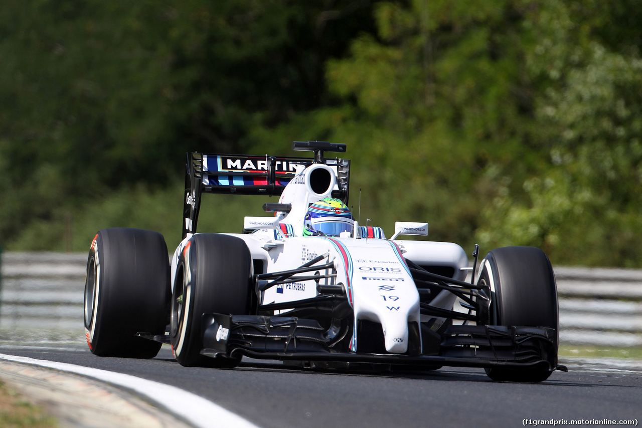 GP UNGHERIA, 25.07.2014- Prove Libere 1, Felipe Massa (BRA) Williams F1 Team FW36