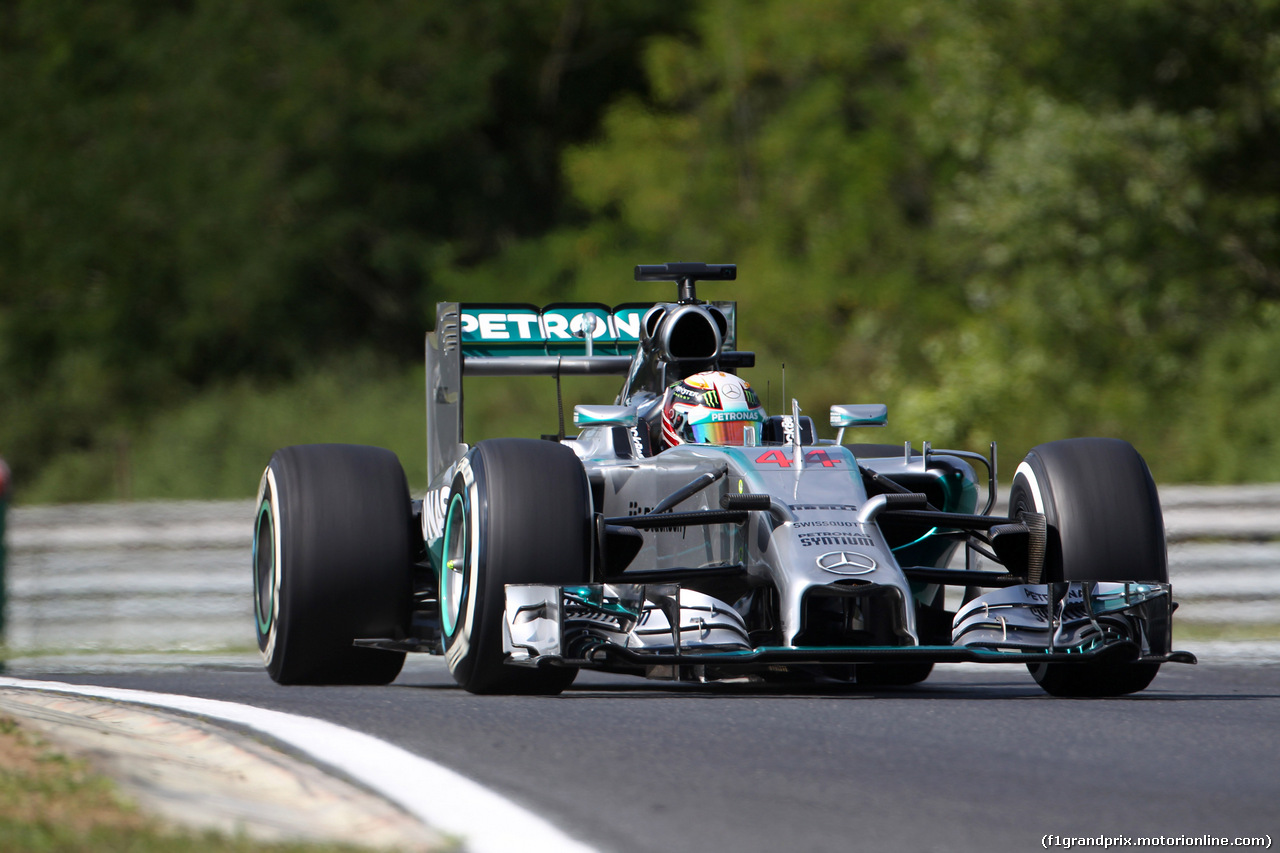 GP UNGHERIA, 25.07.2014- Prove Libere 1, Lewis Hamilton (GBR) Mercedes AMG F1 W05