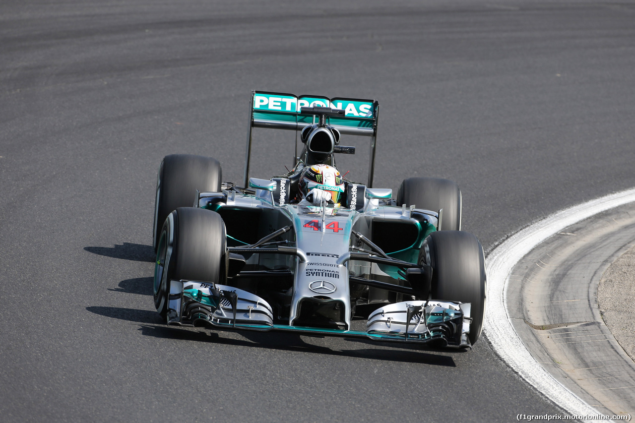 GP UNGHERIA, 25.07.2014- Prove Libere 1, Lewis Hamilton (GBR) Mercedes AMG F1 W05