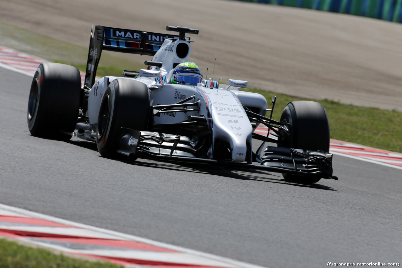 GP UNGHERIA, 25.07.2014- Prove Libere 1, Felipe Massa (BRA) Williams F1 Team FW36