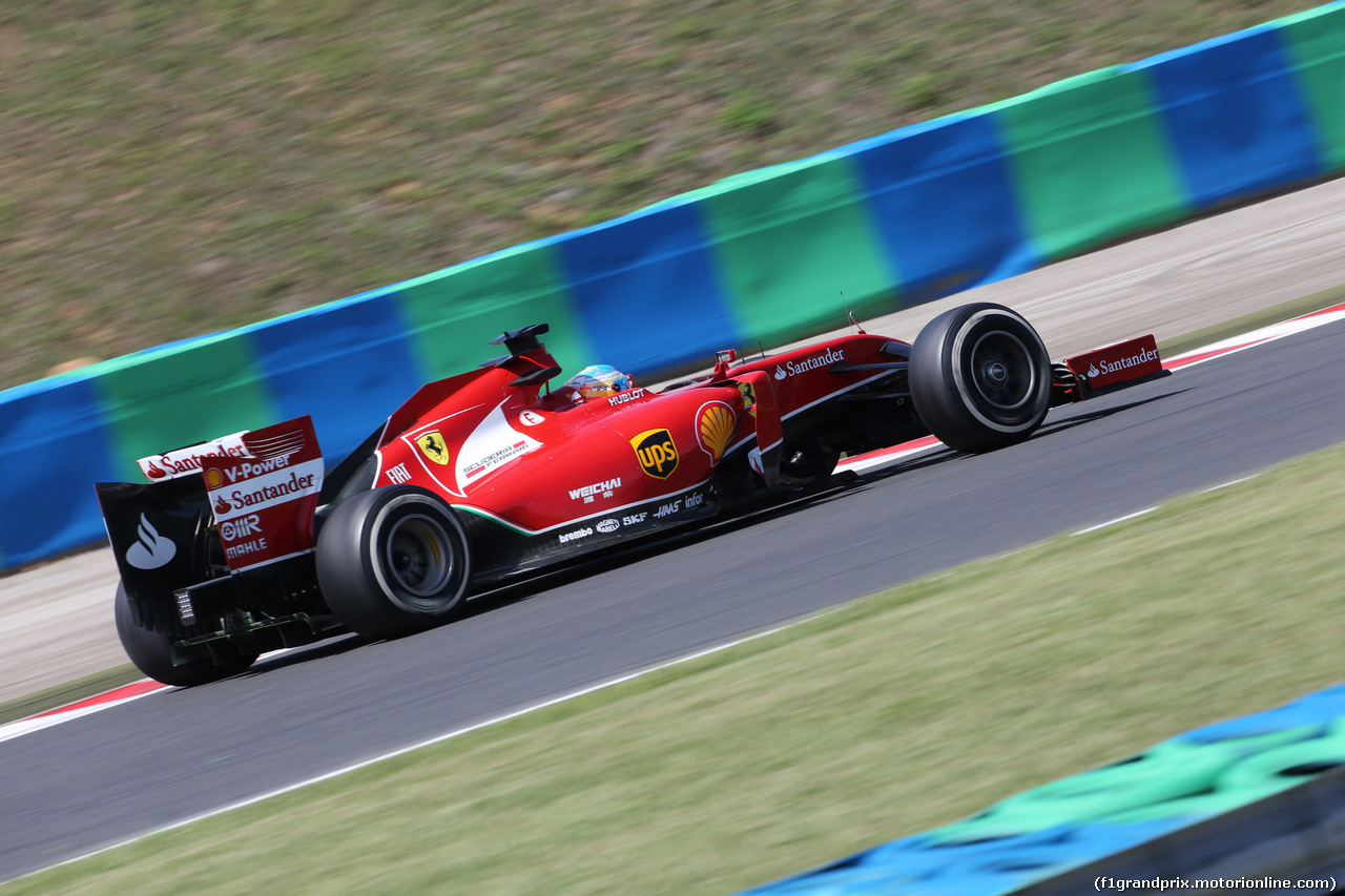 GP UNGHERIA, 25.07.2014- Prove Libere 1, Fernando Alonso (ESP) Ferrari F14-T