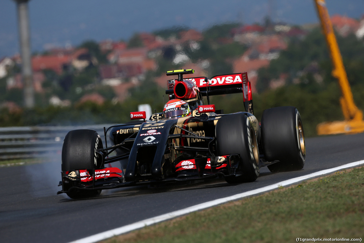 GP UNGHERIA, 25.07.2014- Prove Libere 1, Pastor Maldonado (VEN) Lotus F1 Team E22