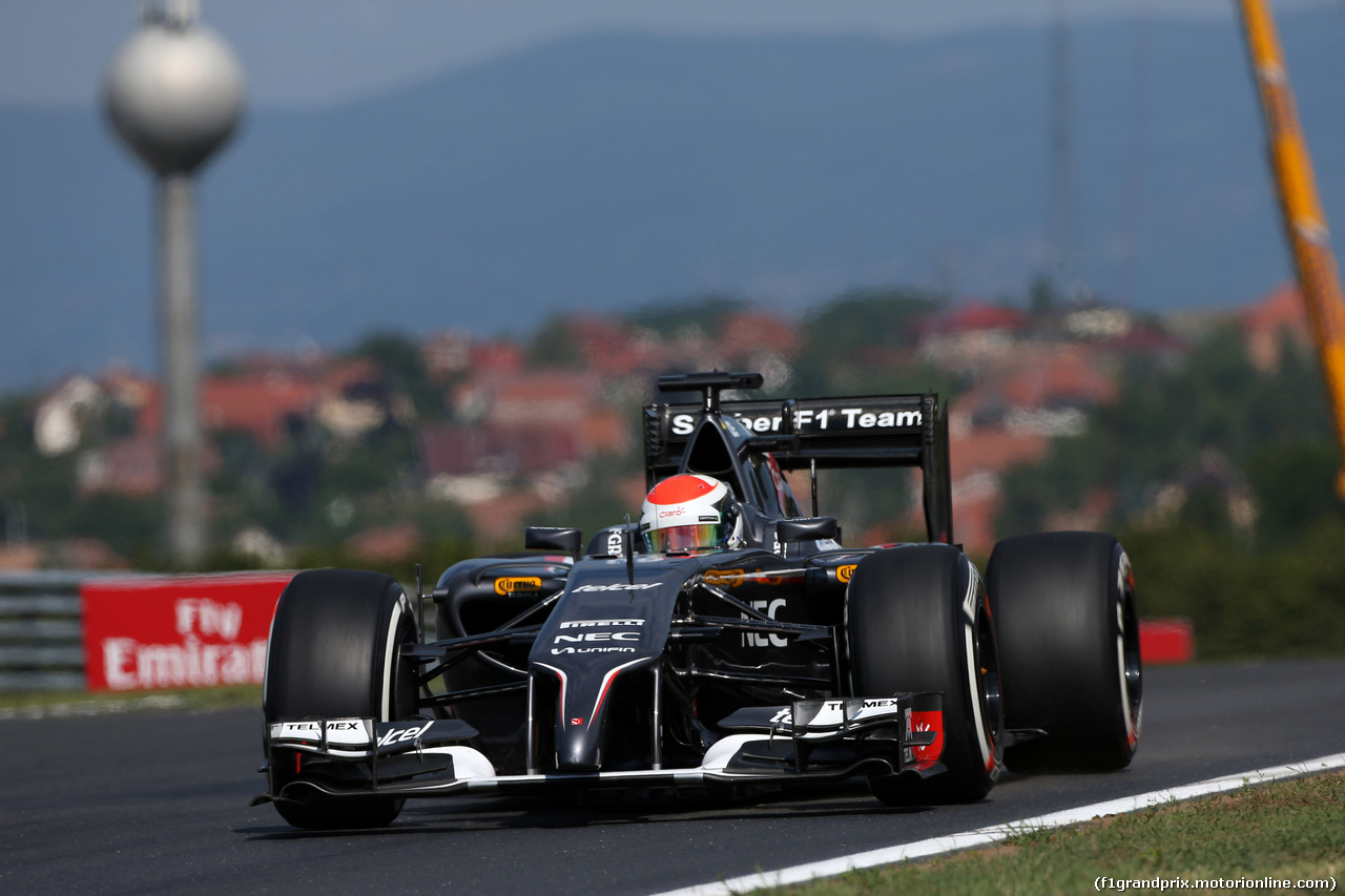 GP UNGHERIA, 25.07.2014- Prove Libere 1, Adrian Sutil (GER) Sauber F1 Team C33