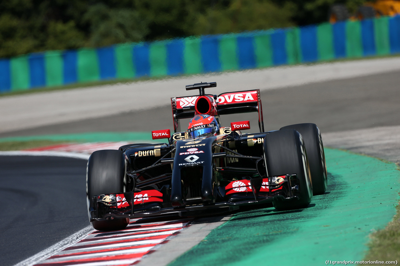 GP UNGHERIA, 25.07.2014- Prove Libere 1, Romain Grosjean (FRA) Lotus F1 Team E22