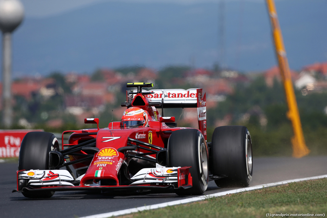 GP UNGHERIA, 25.07.2014- Prove Libere 1, Kimi Raikkonen (FIN) Ferrari F14-T