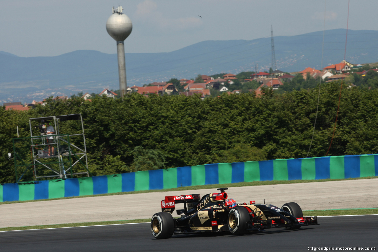 GP UNGHERIA, 25.07.2014- Prove Libere 1, Romain Grosjean (FRA) Lotus F1 Team E22