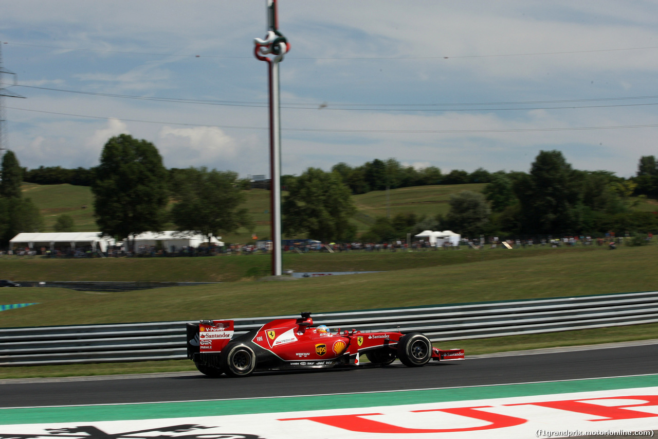 GP UNGHERIA, 25.07.2014- Prove Libere 2, Fernando Alonso (ESP) Ferrari F14-T