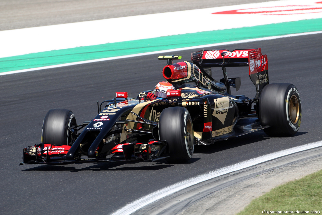 GP UNGHERIA, 25.07.2014- Prove Libere 2, Pastor Maldonado (VEN) Lotus F1 Team E22