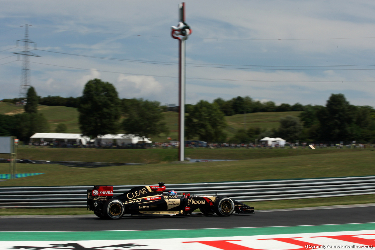 GP UNGHERIA, 25.07.2014- Prove Libere 2, Romain Grosjean (FRA) Lotus F1 Team E22